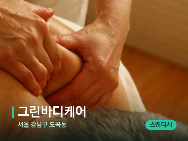 서울 강남구 도곡동 그린바디케어 — 마사지 관리를 받는 장면